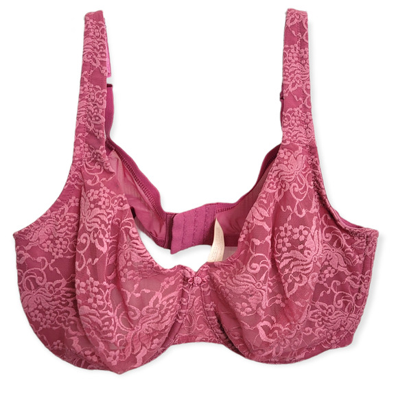 Cacique Other - Cacique Beautiful Lace Pink Unlined Wired Bra Size 42DD